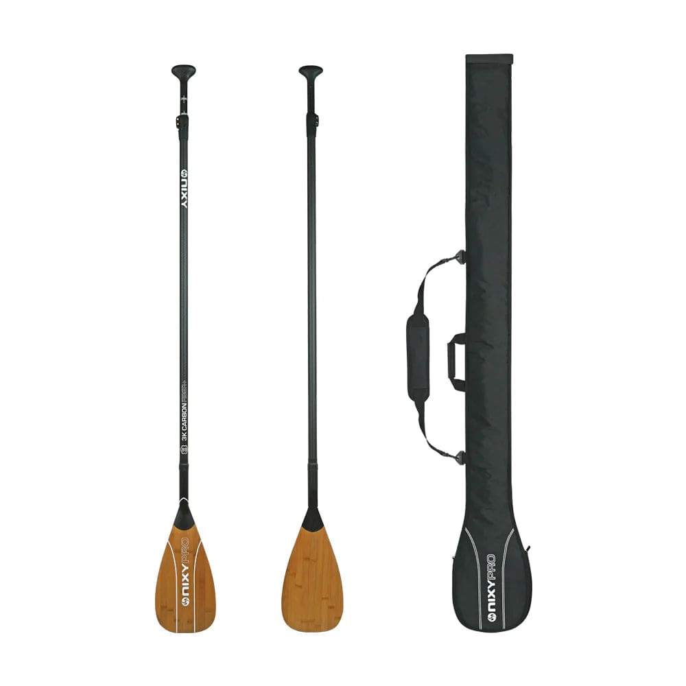 Adjustable 100% 3K Carbon Fiber Pro SUP Paddle with Bamboo - 2PC (1 Paddle)